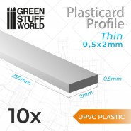 uPVC Plasticard - Thin 0.50mm x 2mm | Flat Profiles