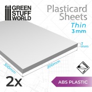 ABS Plasticard A4 - 3 mm COMBOx2 sheets | Plain Sheets