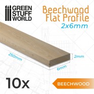 榉木扁平型材 - 6x250mm - 木质型材